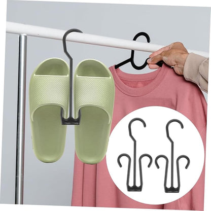 Luxshiny 25pcs Shoe Organizer Hanging Shoe Rack Storage Expandable Rack Portable Stackable Shelves Hanger Clips Closet Organizer