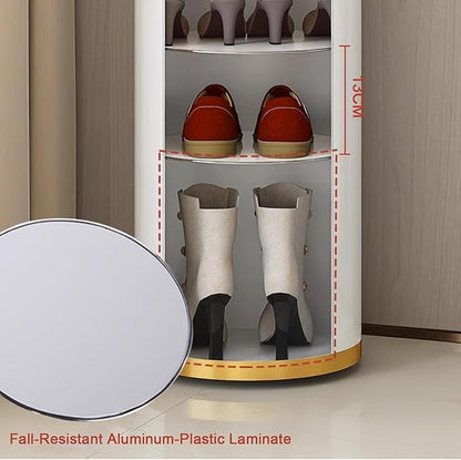 7-Tiers Round Metal Shoe Rack, 360° Rotation Shoe Storage Shelf Organizer for Entryway Living Room Hallway Shoe Cabinet