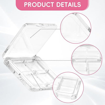 4 Pcs Empty Lipstick Palette,Transparent Eyeshadow Powder Makeup Palette Pigment Tray,Refillable Makeup Container Holder Case for Women Girls Ladies