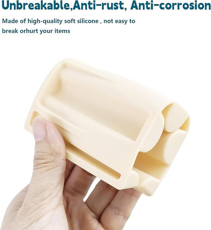 Silicone Soap Dish,Self Draining Soap Holder Perfect for Shower,Bathroom Sink,Kitchen Sink & Travel,Non-Slip Bar Soap Holder Extend Soap Life,Keep Soap Bars Dry & Easy Cleaning Beige-2Pcs