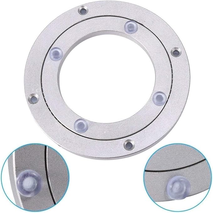 Lazy Susan Bearing, Lazy Susan Hardware Turntable Bearing Lazy Susan Parts Heavy Duty Aluminium Alloy Rotating Bearing Plate Turntable Round Dining Table (6 inches*H8.5MM)