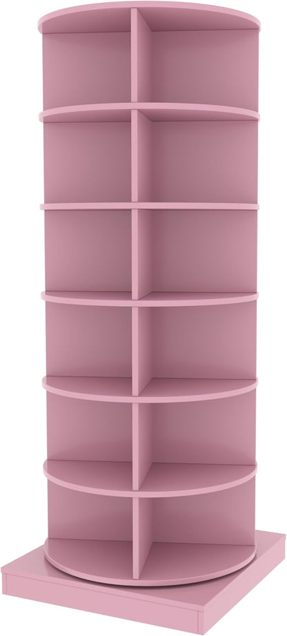 Rotating Shoe Rack Tower, 6-Tier Spinning Shoe Rack, Free Standing 360° Revolving Shoe Organizer Rotating Vertical Shoe Rack Can Hold 24 Pairs of Shoes for Entryway Living Room Hallway