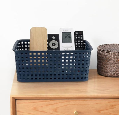 Plastic Storage Baskets for Organizing, Small Weave Storage Baskets, 6 Packs
