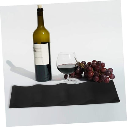 2pcs Silicone Wine Rack Folding Wine Bottle Holder Soda Can Organizer Home Supplies Black