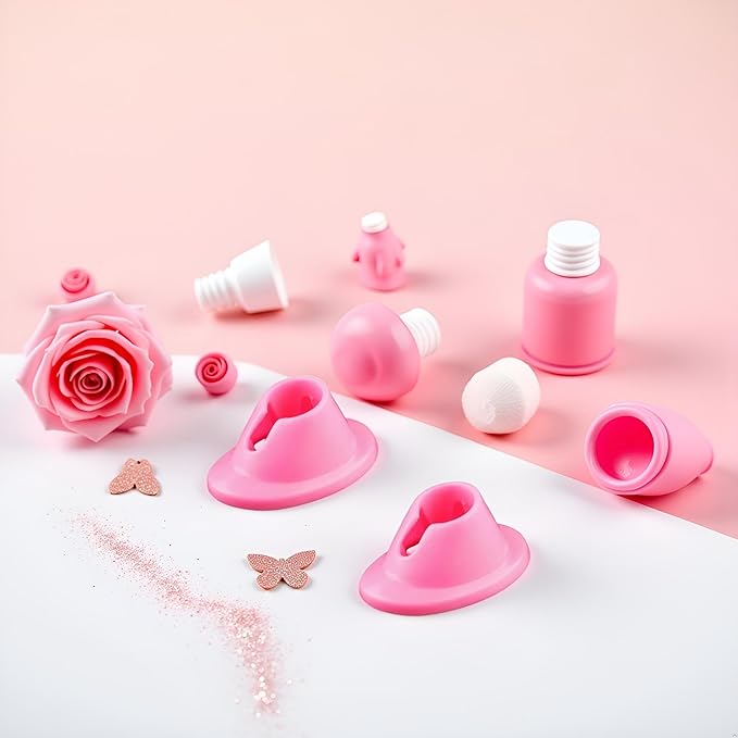 2 Pcs Pink Nail Polish Bottle Holder, Premium Soft Rubber Nail Polish Bottle Holder Display Art Varnish Polish Seat Tool Anti-spill Bottle Stand for Nail Organizer Display Foot and and Care