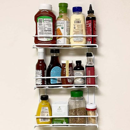 Evelots 2 Pack 3-Tier Spice Rack-Door/Wall Mounted-Sturdy Coated Metal-Up to 36 Bottles