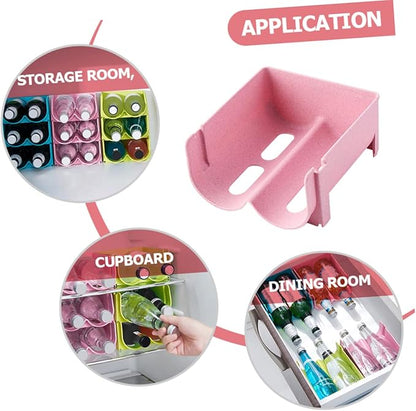 Homoyoyo 3pcs Household Beer Organizer Stackable Beer Holder Refrigerator Beverage Bottle Rack