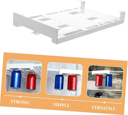 ARTIBETTER 2pcs Hanging Refrigerator Drink Organizer Dual Row Can Holder for Diameter Soda Beer Beverage Cans Sturdy Hips Material Storage Rack for Fridge Pantry