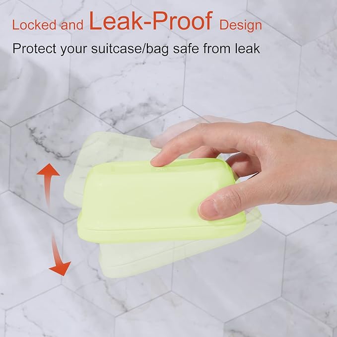 Quatish 2 Pack Travel Soap Container, Portable Soap Holder with Lid, Travel Bar Soap Holder, Soap Case for Camping Gym Travel, Soap Box for Bathroom,Green