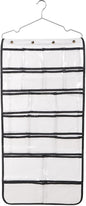 Closet Hanging Organizer, Dual Sided Hanging Wardrobe Storage Bags, 42 Clear Pockets Storage Hanger for Jewelry Socks Underwear (White)