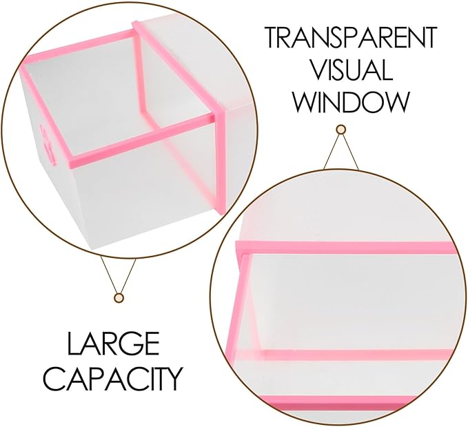 BESPORTBLE Drawer-style Thickened Plastic Shoes Storage Box with Window, 33x23x14cm, Rose Frame White Base, Unisex Shoe Organizer for Closet and Entryway Storage
