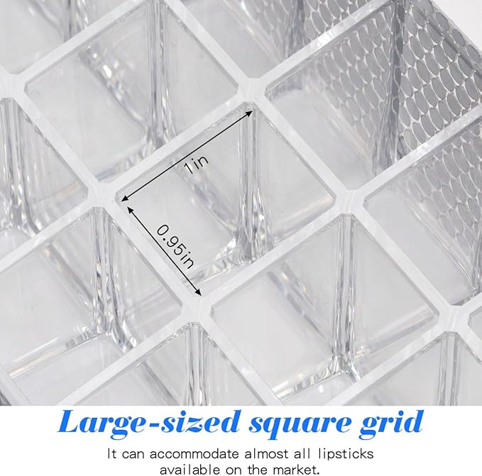 Bling Acrylic Lipstick Lip Gloss Organizer 24 Slots Comestic Display Holder for Nail Polish Essential Oil