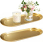 Gold Tray, Vanity Trays for Bathroom and Dresser Counter, 12" 2 Pack
