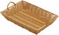 HUBERT Natural Color Wicker Basket Rectangular with Handles - 16"L x 11"W x 3"H