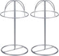 uxcell Metal Hat Display Stand 2 Pack Tabletop Hat and Wig Rack Holder Freestanding for Baseball Cap, Fedora Hat, Cowboy Hat - Silver, 12 Inch