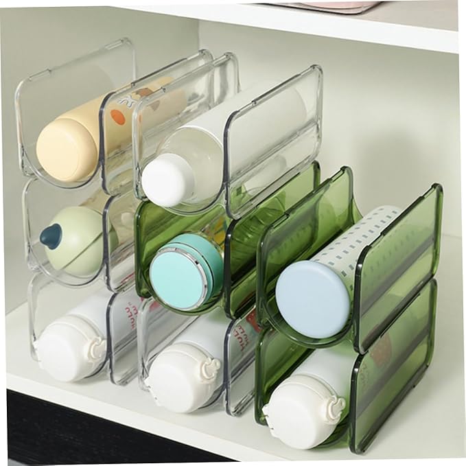 Zerodeko 4pcs Stackable Water Bottle Organizer Rack for Kitchen Cabinets and Stylish Storage for Bottles and Vacuum Containers
