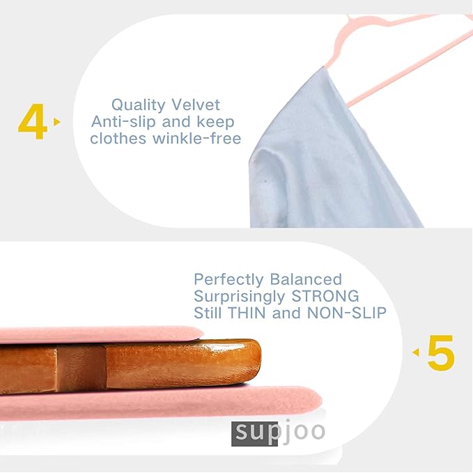 Premium Velvet Hangers Blush Pink- Rose Gold Swivel Hooks -Non Slip Sturdy Suit Hangers- Felt Hangers-Space Saving Clothes Hangers 50 Pack for Skirts Coats(Blush Pink/Rose, 50 Pack)