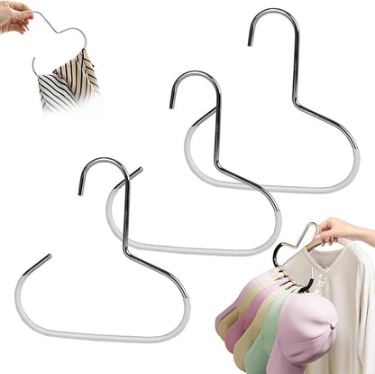 Durable Steel Hangers: Maximize Closet Space with Versatile Storage, Multifunctional Stainless Steel Hat Hangers, Heavy Duty Space Saving Closet Organizer for Hats, Scarves, Belts (White,3PCS)