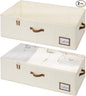 StorageWorks Under Bed Storage Bins, 10'' Underbed Storage Containers with Lid, 77L Clothes Organizer for Bedding, Blankets, Sweaters, Shoes, 2-Pack