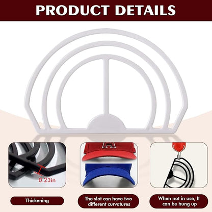 Cap Brim Bender 4PCS Baseball Hat Curving, Hat Shaper for Fitted Hats, Trucker Cap, Flat Brim, Perfect Curve Bender,Accessories for Women and Men (White)