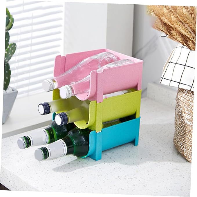 3pcs Crisper Refrigerator Storage Pot Beer Can Drink Container Wine Containers Stackable Kitchen Organizer