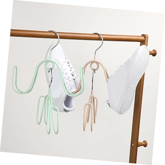 4pcs Stainless Steel PVC Shoe Drying Rack Hanging Rack for Household Entryway Easy Install Carry Storage Organizer
