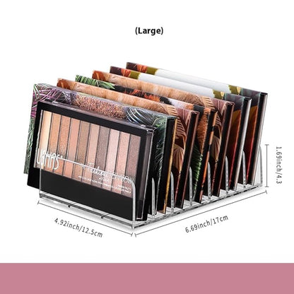 WECHENG 2 Pack Acrylic Eyeshadow Makeup Palette Organizer: Clear Makeup Organizer for Drawer - 7-Section Cosmetic Organizer for Vanity Countertop holder Storage Accessories