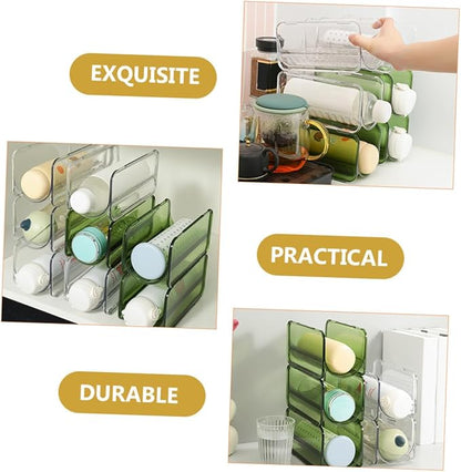 Zerodeko 4pcs Stackable Water Bottle Organizer Rack for Kitchen Cabinets and Stylish Storage for Bottles and Vacuum Containers