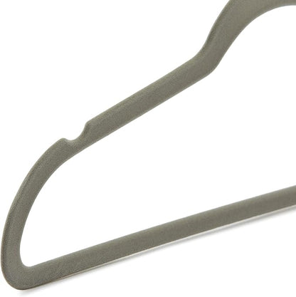 Amazon Basics Slim Velvet Non-Slip Space Saving Suit Clothes Hangers, Closet Organizer, Gray/Silver, 50-Pack