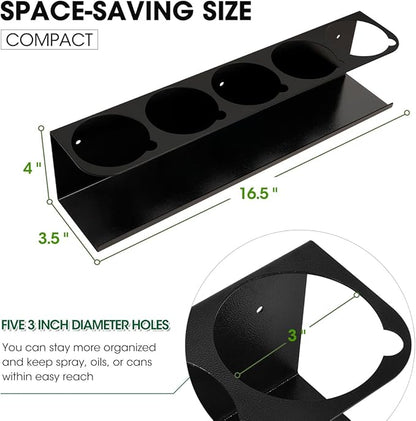 Touri 6 Pack Spray Can Holder for Garage and Workspace, Wall-Mounted Steel Aerosol Can Holder (30 Cans)