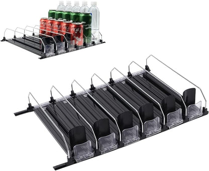 Drink Organizer for Fridge,Self Pushing Drink Organizer for Fridge,Automatic Pusher Glide,Automatic Drink Dispenser for Fridge Pantry Space Saving Can Organizer (38cm)