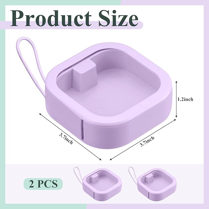 Kathfly 2 Pack Hair Tie Organizer Portable Hairband Holder Portable Hair Accessories Organizer Hanging Storage Container for Cotton Swab Bobby Pin Small Items on Desktop(Purple)