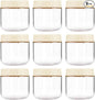 Overnight Oats Containers with Lids, 10oz Wide Mouth Mason Jars with Lids, 9 Pack Glass Jars with Airtight lid for Chia Pudding Yogurt Salad, Meal Prer Oatmeal Jars, Yellow