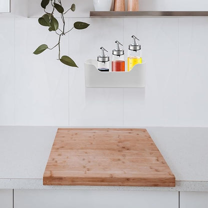 2pcs Adhesive Wall-mounted Kitchen Cabinet Door Organizer with Abs Storage Box for Bathroom Makeup and Office Supplies Compact Space-saving Holder for Home and Restaurant Use