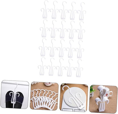 Luxshiny 20Pcs Hanging Shoe Hooks Plastic Shoe Hangers for Display and Drying Household Organizer Racks for Storage and Showcases