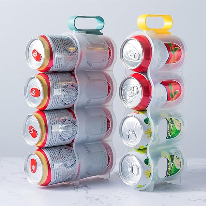 GALPADA 3pcs Refrigerator Drink Can Organizer Beer Can Storage Dispenser for Fridge Space-saving Beverage Holder Rack for Kitchen Pantry Fridge Organizer Random Color