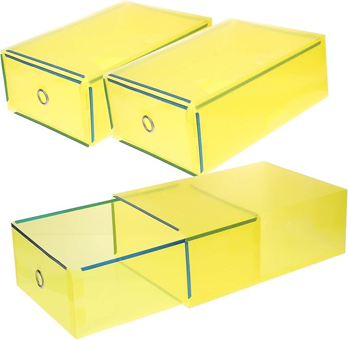 5pcs Shoe Storage Boxes Pull-out Drawer Stackable Women Shoes Organizer