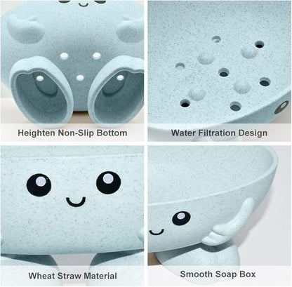 Soap Holder, Cute Soap Dish, Creative Lovely Bar Soap Tray Counter for Shower Bathroom Kitchen Countertop - Blue
