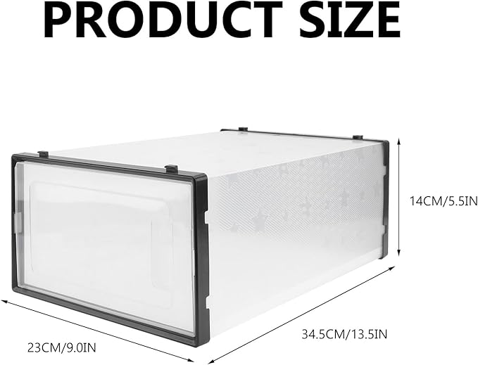 DOITOOL Thickened Plastic Shoe Storage Box with Clamshell Lid Household Shoes Organizer for Closet for Home Use