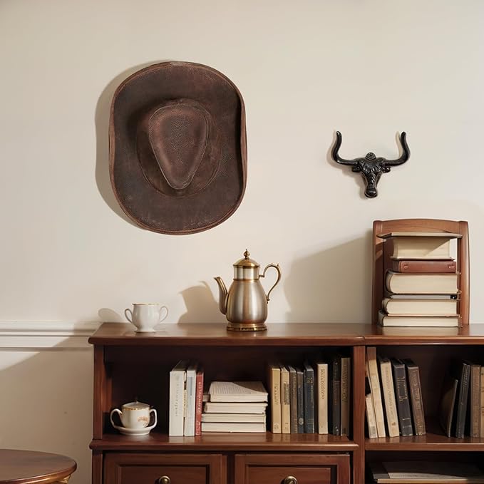 Cowboy Hat Rack Wall Mount 4PC Cowboy Hat Holder Hooks Western Hat Rack Metal Cowboy Hat Hooks Rustic Western Decor Hat Hanger