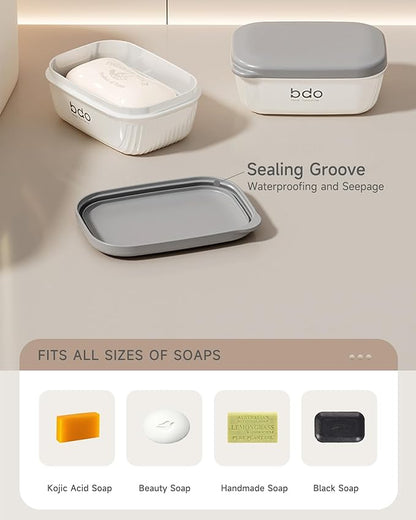 PEISAINOX Travel Soap Case, Leakproof Soap Container with Lid, Portable Bar Soap Holder for Traveling, Soap Dishe for Bathroom, Shower, Gym, School, Camping, Vacation, Outdoor,Travel Essentials