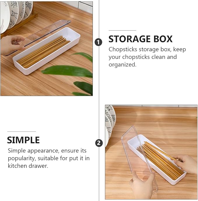 Cabilock Flatware Tray With Lid Kitchen Drawer Organizer With Lid And Drainer Plastic Kitchen Cutlery Tray and Utensil Storage Container with Cover (White)
