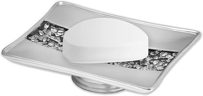 Zahari Home Sinatra Soap Dish Unique Design Stylish Bling Glass Mosaic Décor Soap Bar Holder, Silver