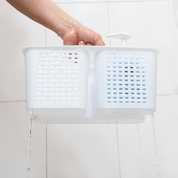 Tiawudi Portable Shower Caddy, Caddy Organizer with Handle, Plastic Shower Basket Hold Soap, Shampoo, Hair Supplies and Beauty Products, Cleaning Supplies Organizer for Home, Dorm, Shelf and Cabinet