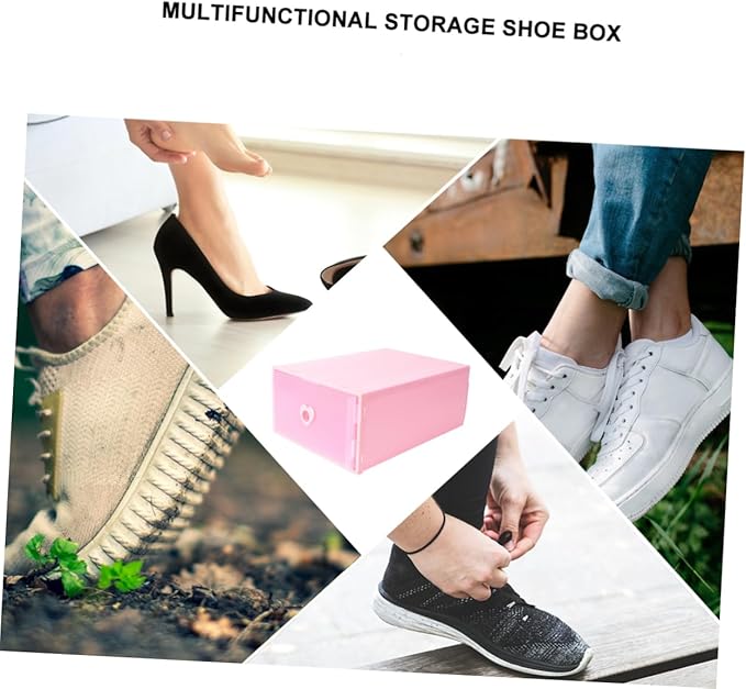 LABRIMP 3Pcs Transparent Drawer Storage Box for Shoes Sturdy Plastic Organizer with Capacity Dust and Moisture Design for Home Closet and Dorm Use