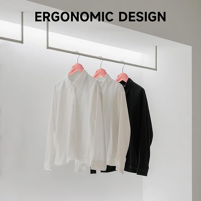 Premium Wooden Top Hangers, Heavy Duty Solid Wood Suit Hangers with 360° Swivel Hook & Anti-Slip Notches, Durable Clothes Hangers for Jackets, Coats, Shirts & Dresses(Cedar Wood/96-Pack)