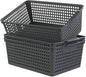Ggbin Plastic Basket for Organizing, Grey Basket Bins, 13.8"x10.2"x5.7", Set of 3