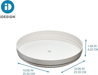 iDesign Recycled Plastic Lazy Susan Turntable Organizer, The Rosanna Pansino Collection – 10.03” L x 10.03” W x 1.73” H, Coconut (Pack of 2)