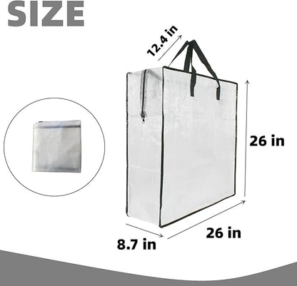 Clear Storage Bags with Zipper and Handles, Blanket Bags For Closet Storage, Moving and Packing Supplies for College, Underbed Storage Organizer for Clothes Pillow Bedding Christmas Wreath