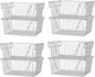 Slideep 14" Large Stackable Storage Baskets, Cabinet Organizer Sturdy Metal Wire Pantry Freezer Bin for Pantry Home Bathroom Kitchen Organization - Set of 8